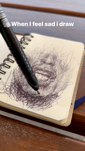 When I feel sad I draw #dohaqatar🇶🇦 #scribbleart #artsenicjrscribbles #scribble #artoftheday | Artsenic Jr Scribbles