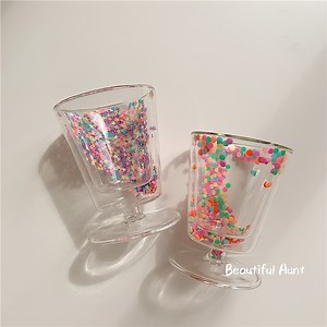 [Hot Item] Handmade Borosilicate Glass Clear Double Wall Goblet Cups Bobo Cups