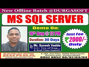 MS SQL SERVER Offline Training @ DURGASOFT