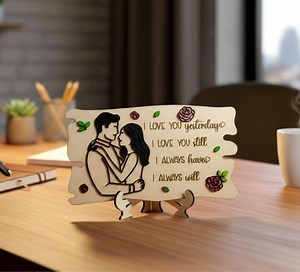 Romantic Couple Gift, Engraved Wood Sign With Stand, Wooden Couple Decor, Anniversary Engagement Wedding Keepsake - Etsy Australia