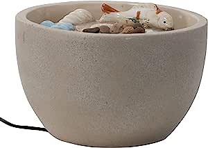 Foreside Home and Garden Multicolor Tidepool Ceramic Indoor Water Fountain with Pump