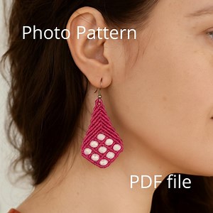 Micro Macrame Earrings Tutorial: DIY Nine Beads Pattern (PDF Digital Download) - Etsy