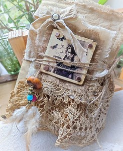 Handmade Linen Junk Journal: Vintage Lace Diary, Grungy Art Book - Etsy