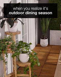 From now until the end of summer we’ll be on the patio for every meal. 🧡 Shop outdoor dining furniture: https://bit.ly/41H4AXe | Overstock