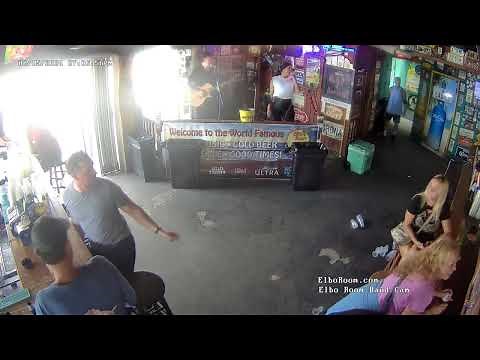 Elbo Room Woman Showing Her White Panties In Public Upskirt