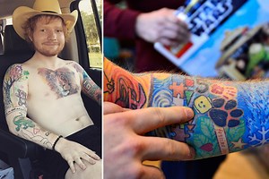 Ed Sheeran gets new back tattoo of 'five rings to represent his future kids'