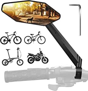 Bike Rear View Mirror 360° Adjustable Bicycle Mirrors for Handlebars, 21-26mm Road Bike Side Mirrors with Bigger HD Lens, Cycling Mirror for Mountain Ebike Adult Electric Bike Mirror