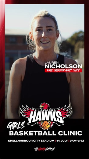 18 reactions | Join WNBL Champion Lauren Nicholson for the Hawks inaugural Girls Basketball Clinic ⛹️‍♀️ Check out bit.ly/42vzFxo for more. #HawkNation | Illawarra Hawks Basketball | Facebook