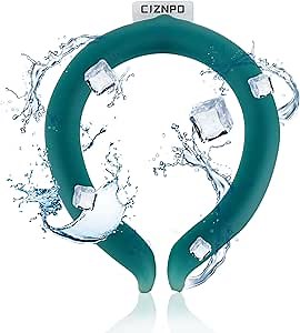 Neck Cooler Ice Cold Ring,Wearable Body Cooling Tube for Heat and Hot Weather, Neck Gel Ice Pack for Outdoor Workers, Sports, Relief from Hot Flashes Or Fever, Reusable Wraps Neck Collars (Dark Green)