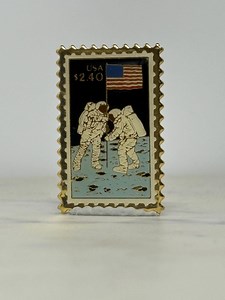 Moon Landing Postage Stamp Pin: Gold Enamel NASA - Space Collectible Accessory - Etsy Canada