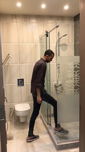 L Shape Bathroom Shower Partition | Global glass services