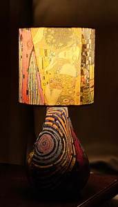Klimt 'the Kiss' Decoupage Table Lamp: Abstract Art Night Light - Etsy UK