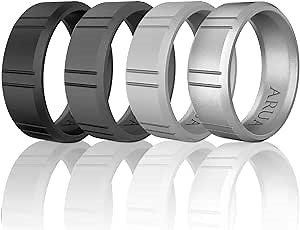 Amazon.com: Arua Silicone Wedding Ring for Men - 4 Pack- size13 : Clothing, Shoes & Jewelry