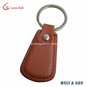 [Hot Item] Custom Logo Fashion Charm PU Leather Key Metal Keychain