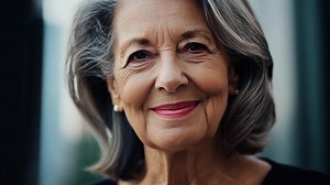 Download A portrait of a mature woman entrepreneur her hair a symbol of her journey and the wisdom she brings to her business ventures.. for free