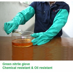 [Hot Item] Chemical Resistant Green Nitrile Industrial Gloves
