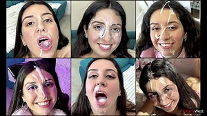 Compilation de sperme sur le visage, sperme dans la bouche, déglutition de sperme, beaucoup de sperme sur le visage