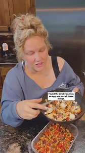 5.2K views · 33 reactions | Lip smackin goodness 2 eggs, scrambled Cowboy Caviar (scroll back for the recipe) Tortilla strips Marinated Mozzarella Balls ( I found them at Wal Mart) Saucy sauce (ranch mixed w/taco sauce) Queso Fresco cheese Ma'am. This was CHEFS KISS Love your face, Anne❤️ | Anne Fisher | Facebook