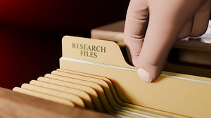 Download Searching Documents File of RESEARCH FILES in Drawer in Dark Room Opening Drawer and Highlighting Label Text for free