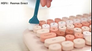 MOFII Keyboard and Mouse, Wireless Keyboard Mouse Set 2.4G Round Cute Candy Colors Green Keyboard and Optical Mouse Set for Computer Home Office Use