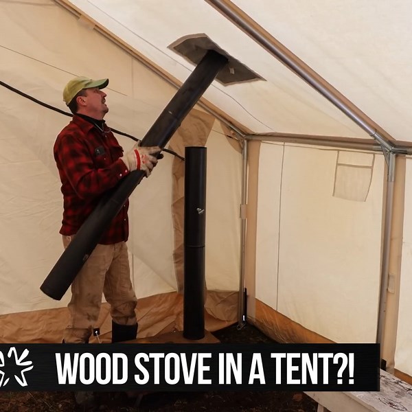 37K views · 298 reactions | DIY Wood Stove Installation in a TENT ⛺ | Wranglerstar | Facebook