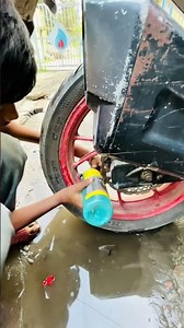 বাইকের টায়ারে জেল ভরলাম 💗🥺 #foryou #trending
