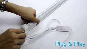 CNSUNWAY 2FT LED Shop Light, 20W 3000K Warm White, T8 LED Tube Light, Ceiling and Utility Shop Lights, Linkable Under Counter Lights for Kitchen, Garage, Workbench, Basement, ETL Listed (Pack of 6)