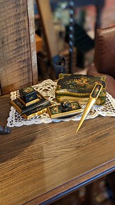 Vintage Italian Hand Painted Writing Desk Set - Etsy Australia