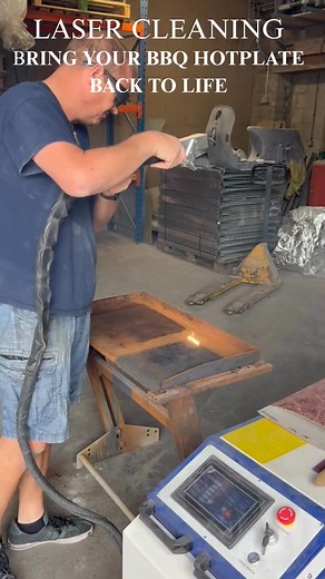 Laser Cleaning bbq hot plate. #metalcleaning #lasercleaning #lasercleaningmachine #rustremoval #noneabrasivecleaning #environmentalcleaning | MSS Blast, Coat & Alloy Wheel Workshop Ltd