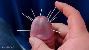 Edging to ruined orgasm with cock head piercings CBT