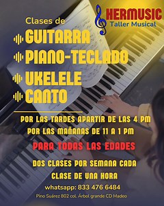 ¡DESCUBRE EL PODER DE LA MÚSICA! 🎶 En nuestro taller musical, niños, jóvenes y adultos encuentran un espacio para aprender, expresarse y crecer. Beneficios 👧 Para niños: Desarrollo del lenguaje, coordinación y concentración. 👦 Para jóvenes: Creatividad, confianza y trabajo en equipo. 🧑 Para adultos: Relajación, manejo del estrés y habilidad para aprender nuevas destrezas. Da click al botón de WhatsApp para más información.👍😄🎵🎼 ¡No importa tu edad! La música es para todos. 🌟 Inicia tu vi
