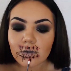 Stitched Mouth Tutorial By: @bau5makeup | Halloween Make Up