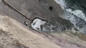 How fast is sand pumped onto the beach? This fast!!! Shinnecock Inlet- Hampton Bays, NY | Fish Guy Photos