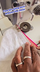 Tips for tying lace around the neck|| sewing machine tips and tricks #silaitips #stitching #dailyreel | tailor course