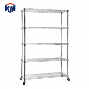 [Hot Item] Wholesale High Quality Cheap Chrome Plated Wire Shelving with Wheels