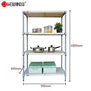 [Hot Item] Commercial Restaurant Kitchen Storage Rack Adjustable Recycle ABS Plastic / PP Mat Shelving Rack