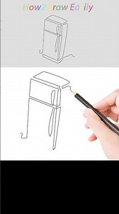 How to Draw a Refrigerator #drawing #howtodraw #howtodraweasy #coloring #shorts