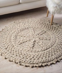 Handmade Crochet Aran Circular Rug/ Accent Rug - Etsy Canada