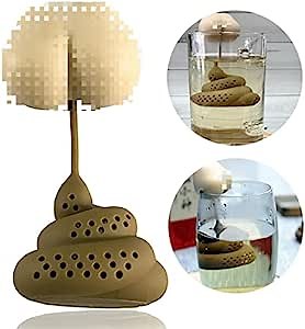 2022 New Year Funny Gag Gifts Tea Infuser Tea Gifts for Tea Lovers White Elephant Gifts Silicone Tea Infusers for Loose Tea Fake Poop Tea Bag Holder for Christmas Adults Poop Tea Filters