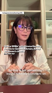 19K views · 299 reactions | Emma Heming Willis has an important message to share in the wake of Gene Hackman and his wife Betsy Arakawa’s deaths. | New York Post Video | Facebook