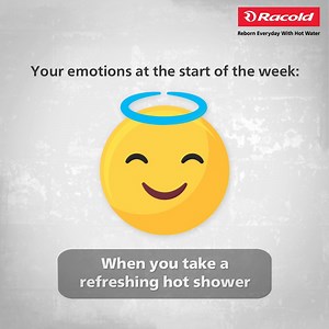 Begin your week with an energetic hot shower! Bring home a Racold water heater. #ExpertsInWaterHeating #HotShowers #Relax #Showers #WaterHeatingSolutions #BeReborn #Racold | Racold