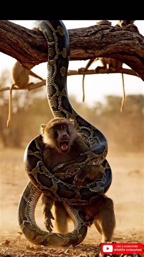 Python Falls From Tree and Grabs Baboon — What Happens Next Will Shock You!