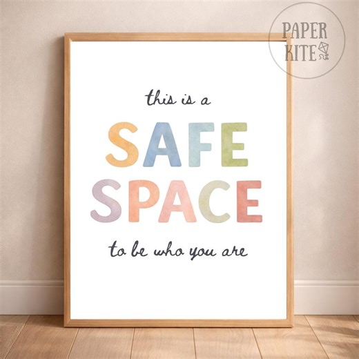 This is a Safe Space Poster Calm Corner Classroom Therapy Child Psychologist SEL Emotional Support Wall Art Guidance Councilor - Etsy UK