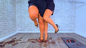 203 Part 2. Goddess Amber & Miss Lucy - Destroying Your Cock & Balls Under Our Muddy Wild Stilettos - Body Cam - Trample Trampling CBT Ballbusting Crushing Crush Shoe Feet Foot Heel Play Domination