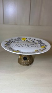 Mini Bee Skep Tray Dollar Tree DIY #beediy #dollartreediy | Crafty Beach