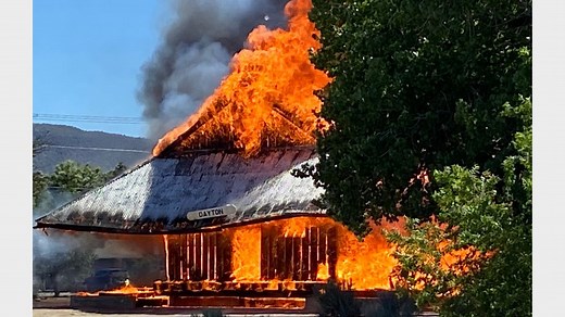 Fire destroys Dayton railroad depot; vow to rebuild it