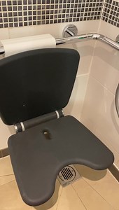 Checking out a day early from Hilton Waterloo as accessible bathroom to dangerous. Was offered another room but hand rails around shower don’t work and don’t come down see next video. | Snowball Community