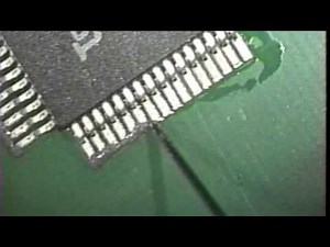 Solder fine pitch QFP components , Hot air and wave tip method