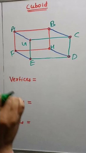 How many vertices, edges and faces of a cuboid? #shorts #maths #class9 #class10 #cbse #mensuration