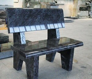 [Hot Item] Bahama Blue Granite Tombstone & Monument Cemetery Bench